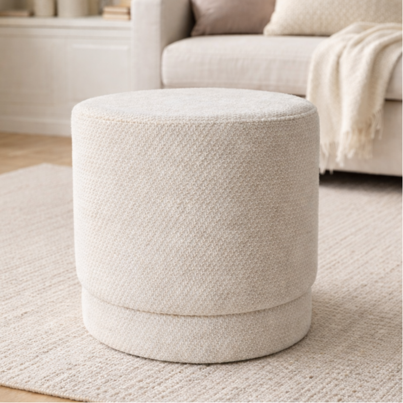 Izzy Round Puff Natural